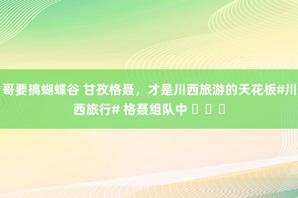 哥要搞蝴蝶谷 甘孜格聂，才是川西旅游的天花板#川西旅行# 格聂组队中 ​​​