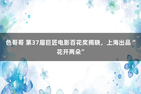 色哥哥 第37届巨匠电影百花奖揭晓，上海出品“花开两朵”