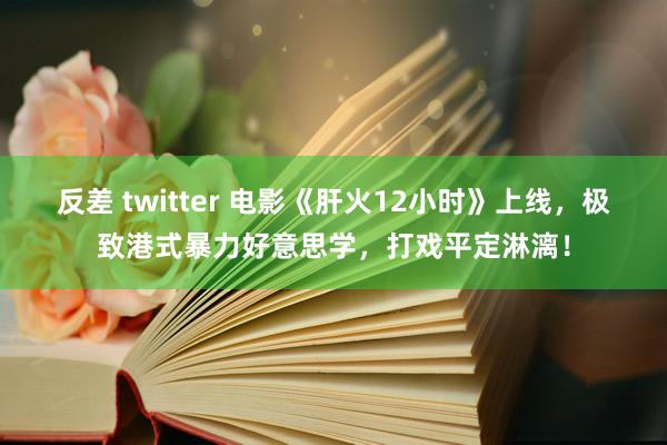 反差 twitter 电影《肝火12小时》上线，极致港式暴力好意思学，打戏平定淋漓！