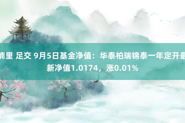 楠里 足交 9月5日基金净值：华泰柏瑞锦泰一年定开最新净值1.0174，涨0.01%