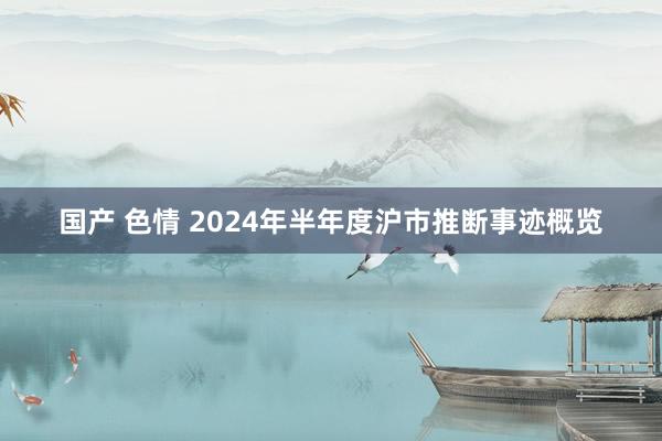 国产 色情 2024年半年度沪市推断事迹概览