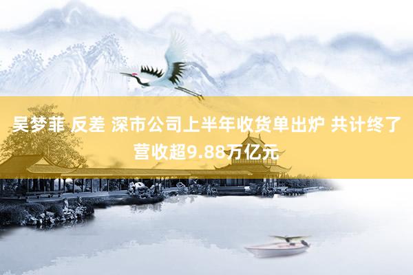 吴梦菲 反差 深市公司上半年收货单出炉 共计终了营收超9.88万亿元