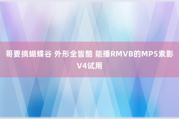 哥要搞蝴蝶谷 外形全皆酷 能播RMVB的MP5索影V4试用