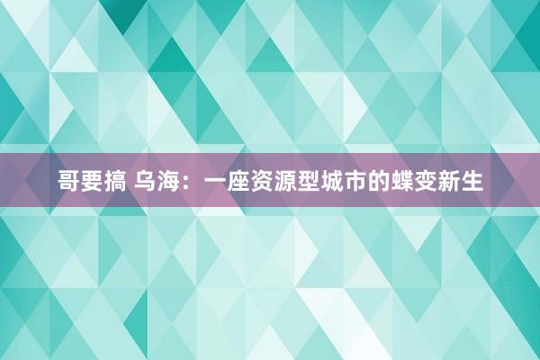 哥要搞 乌海：一座资源型城市的蝶变新生