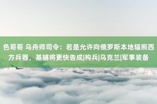 色哥哥 乌舟师司令：若是允许向俄罗斯本地辐照西方兵器，基辅将更快告成|构兵|乌克兰|军事装备